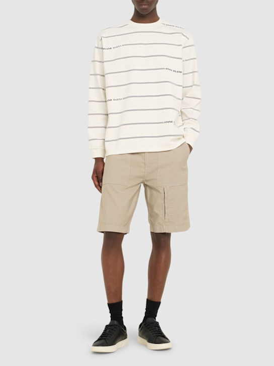 LuisaViaRoma Stone IslandCrewneck Striped Sweatshirt
