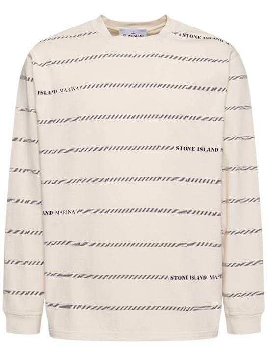 LuisaViaRoma Stone IslandCrewneck striped sweatshirt