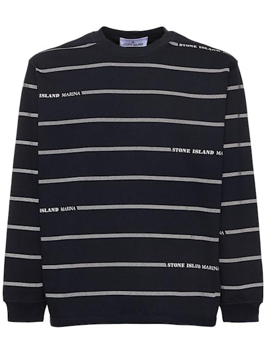 LuisaViaRoma Stone IslandCrewneck striped sweatshirt