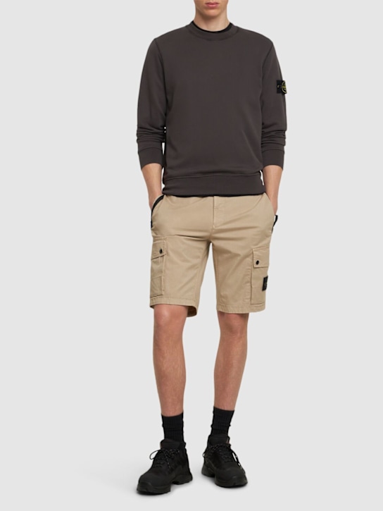 LuisaViaRoma Stone IslandStretch Cotton Logo Patch Shorts