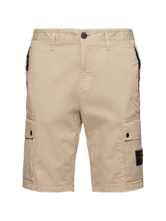 LuisaViaRoma Stone IslandStretch cotton logo patch shorts