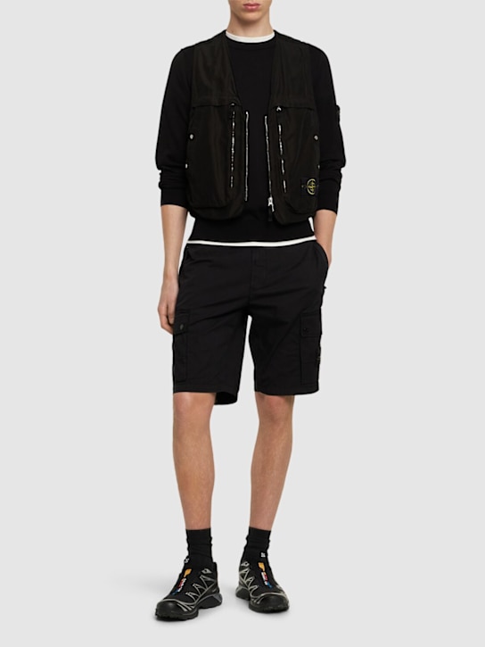 LuisaViaRoma Stone IslandStretch Cotton Logo Patch Shorts