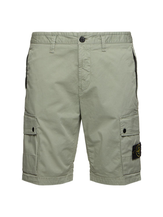 LuisaViaRoma Stone IslandStretch cotton logo patch shorts