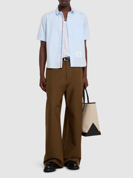 LuisaViaRoma Thom BrowneCamicia Dritta In Cotone Con Colletto Tondo