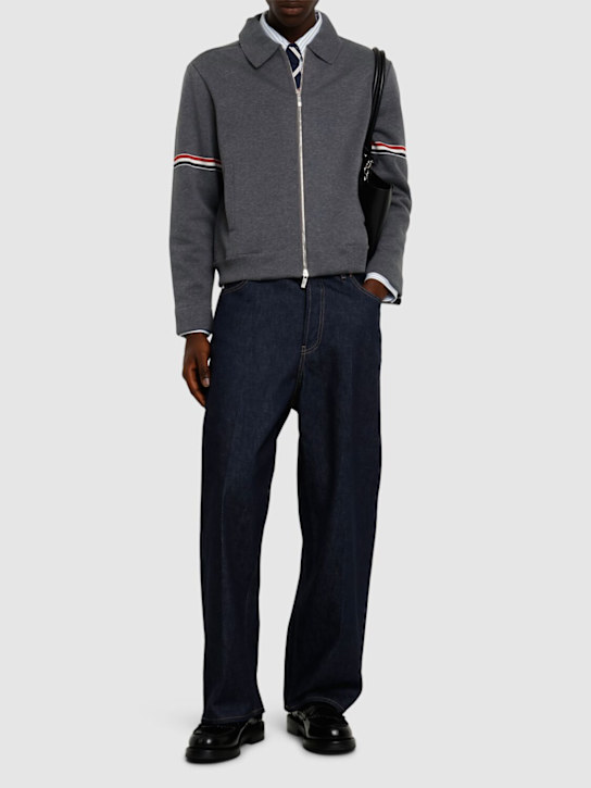 LuisaViaRoma Thom BrowneGiacca In Misto Cotone Con Zip