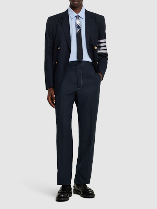 LuisaViaRoma Thom BrownePantaloni Vita Bassa In Cotone E Lino