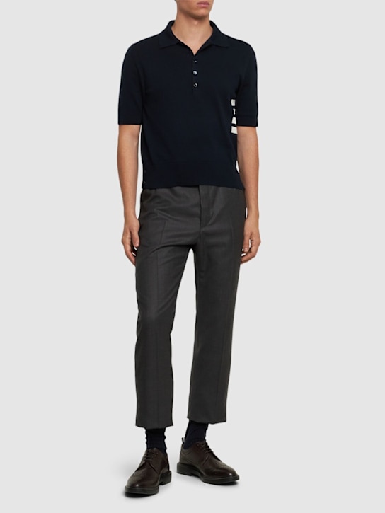 LuisaViaRoma Thom BrownePolo 4 Bar In Jersey Di Cotone