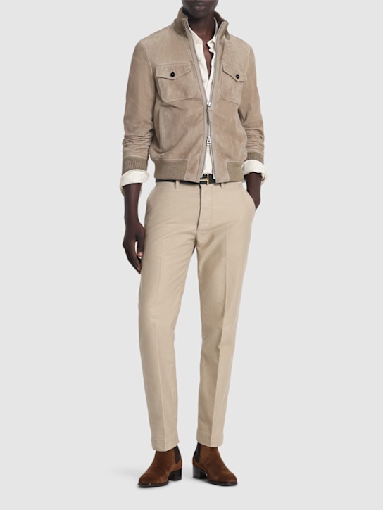 LuisaViaRoma Tom FordBomber In Camoscio Con Tasche Sul Petto