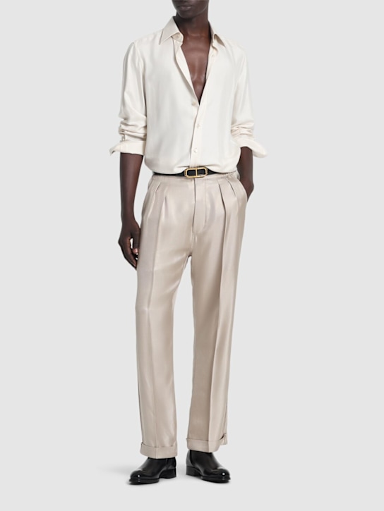 LuisaViaRoma Tom FordCamicia In Twill Di Misto Seta