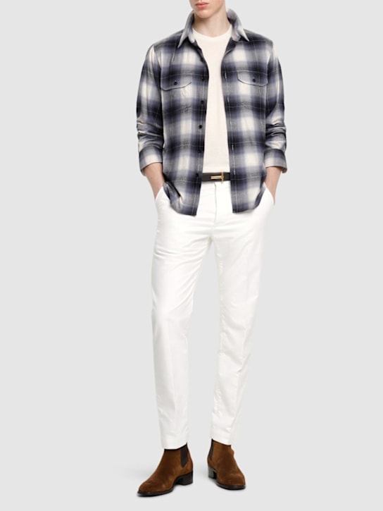 LuisaViaRoma Tom FordCamicia Military In Misto Cotone A Quadri