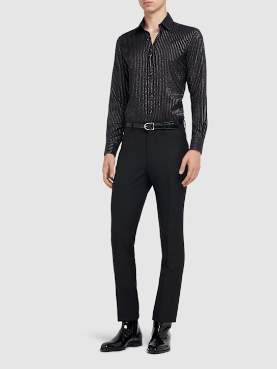LuisaViaRoma Tom FordCamicia Slim Fit In Misto Seta A Righe