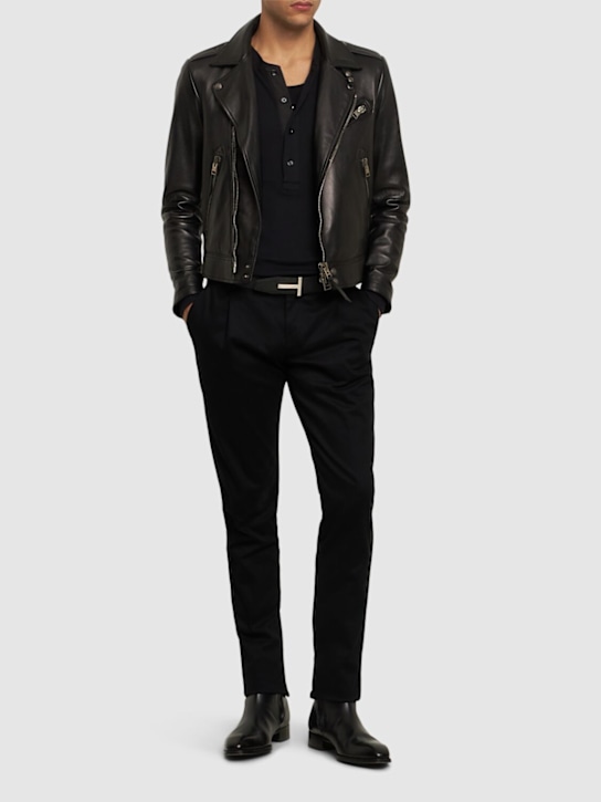 LuisaViaRoma Tom FordGiacca Biker Asimmetrica In Nappa