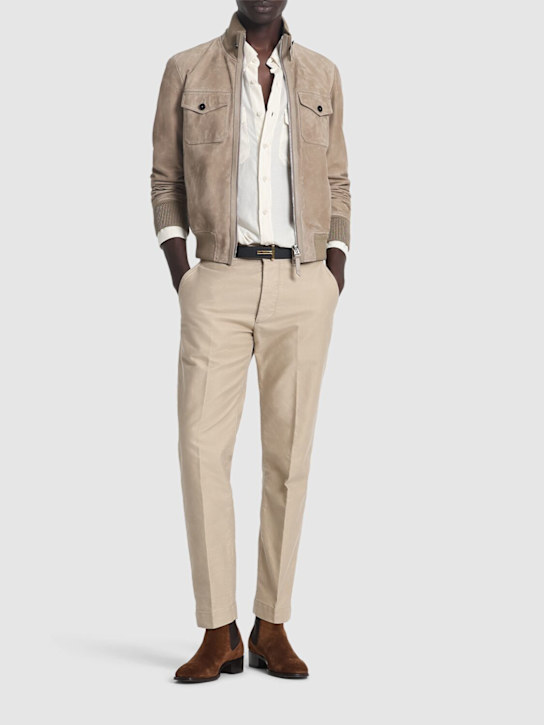 LuisaViaRoma Tom FordPantaloni Chino In Raso Di Cotone Spazzolato