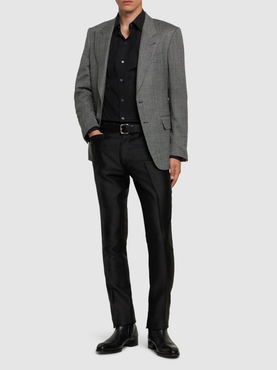 LuisaViaRoma Tom FordPantaloni Dritti In Twill Di Misto Lana
