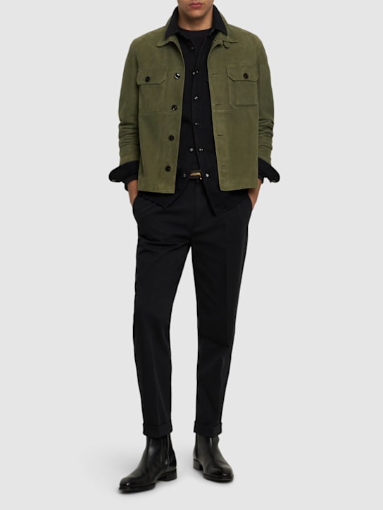 LuisaViaRoma Tom FordPantaloni In Gabardina Di Cotone Con Doppia Pince