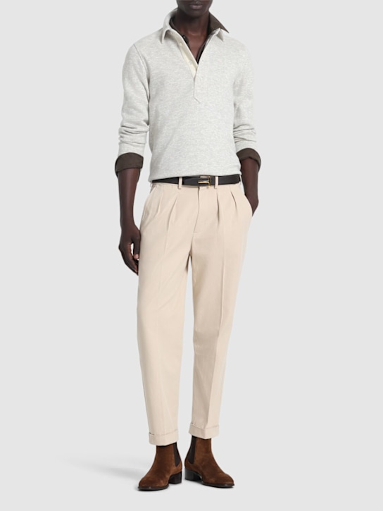 LuisaViaRoma Tom FordPantaloni In Gabardina Di Cotone Con Doppia Pince