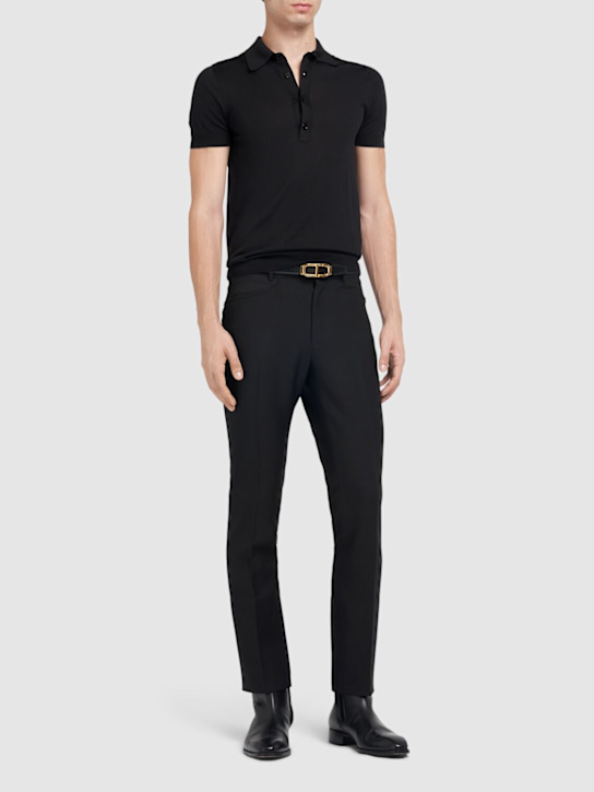 LuisaViaRoma Tom FordPolo A Maniche Corte In Misto Seta