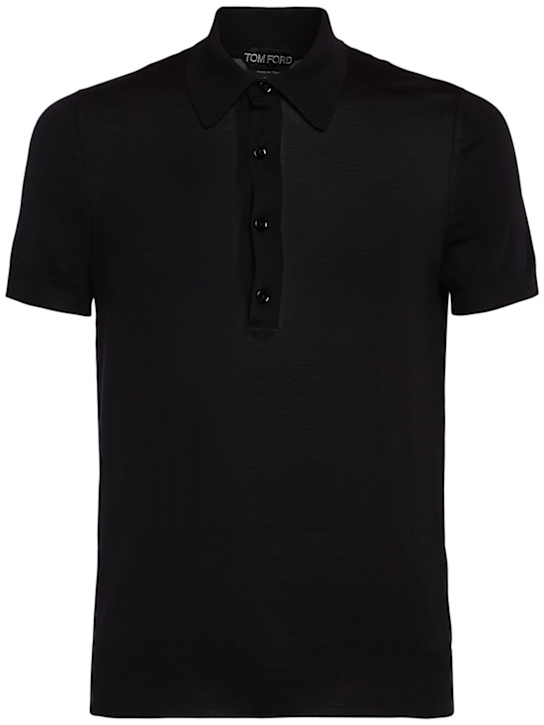 LuisaViaRoma Tom FordPolo a maniche corte in misto seta