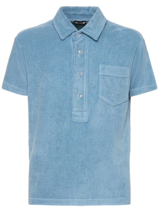 LuisaViaRoma Tom FordPolo a maniche corte in spugna di cotone