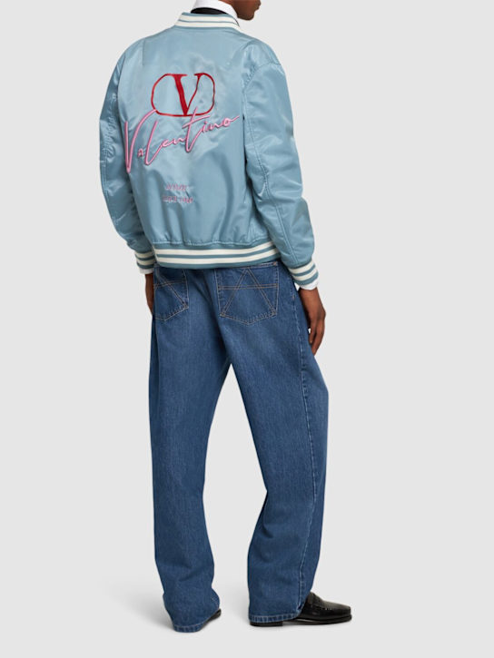 LuisaViaRoma ValentinoBomber Varsity In Seta Con Logo Ricamato