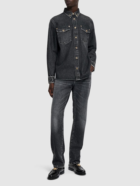 LuisaViaRoma VersaceCamicia In Denim Di Cotone Stonewashed