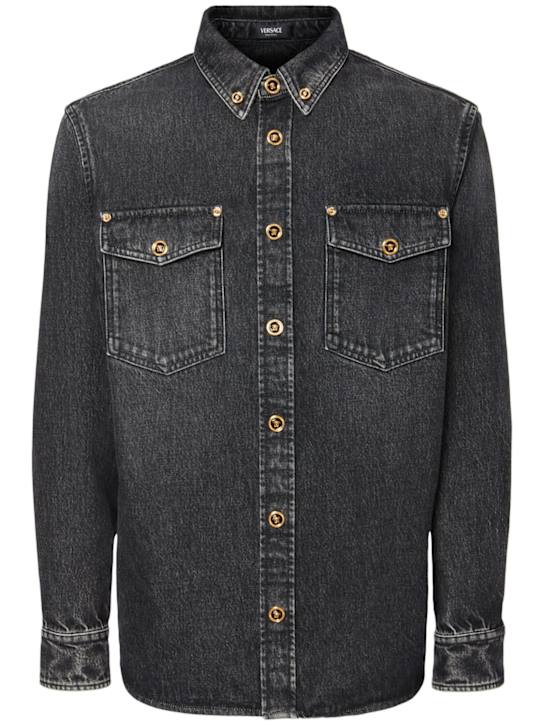 LuisaViaRoma VersaceCamicia in denim di cotone stonewashed
