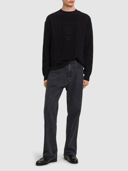 LuisaViaRoma VersaceMaglia In Misto Cotone Con Logo