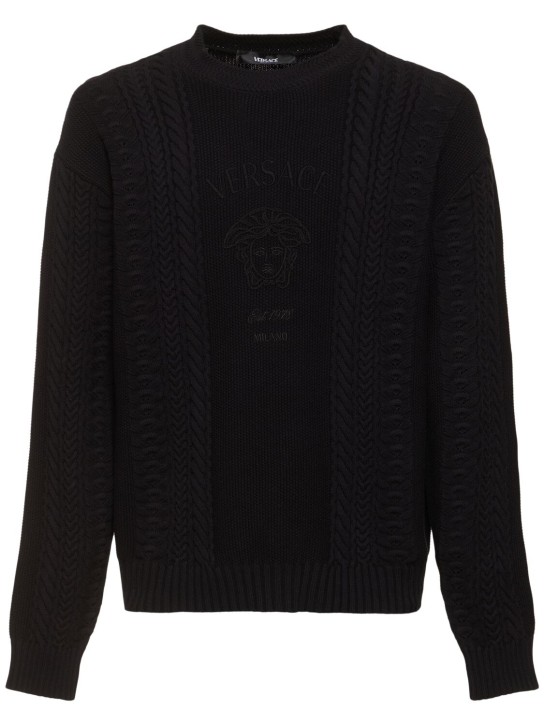 LuisaViaRoma VersaceMaglia in misto cotone con logo