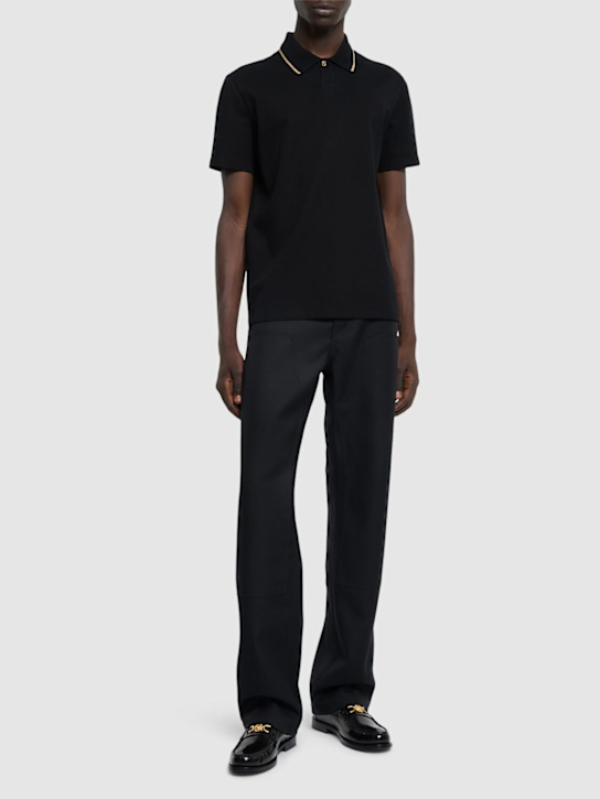 LuisaViaRoma VersacePolo In Cotone Piqué Con Colletto In Maglia