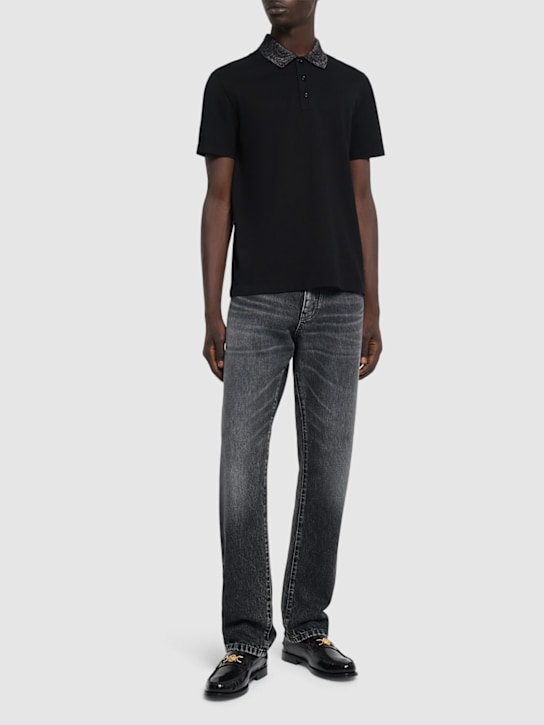 LuisaViaRoma VersacePolo In Cotone Piqué Con Ricamo