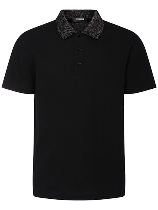 LuisaViaRoma VersacePolo in cotone piqué con ricamo