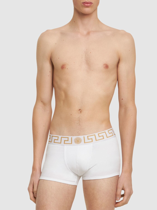 LuisaViaRoma VersaceSet Di 3 Boxer In Cotone Stretch