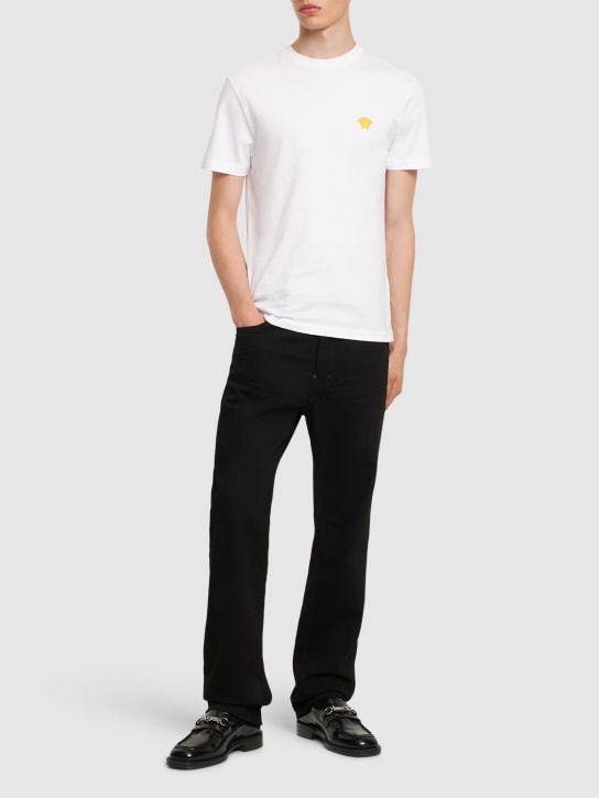 LuisaViaRoma VersaceT-shirt In Jersey Di Cotone Compatto Con Logo