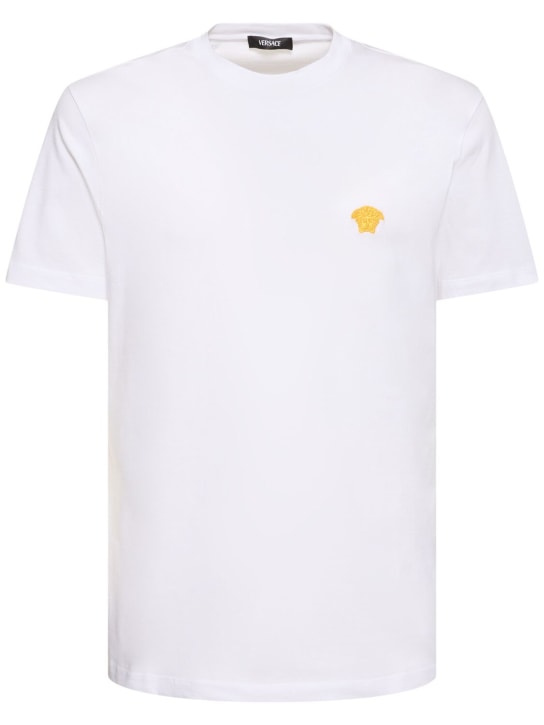 LuisaViaRoma VersaceT-shirt in jersey di cotone compatto con logo