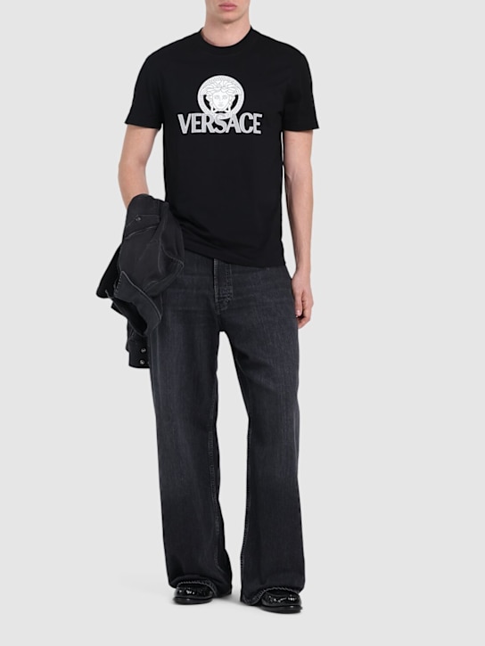 LuisaViaRoma VersaceT-shirt In Jersey Di Cotone Con Logo