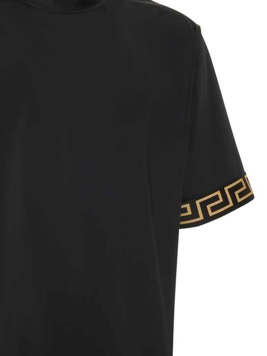 LuisaViaRoma VersaceT-shirt In Techno Stretch Con Greca E Logo
