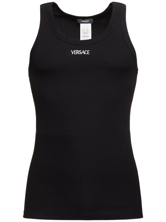 LuisaViaRoma VersaceTank top in misto cotone a costine
