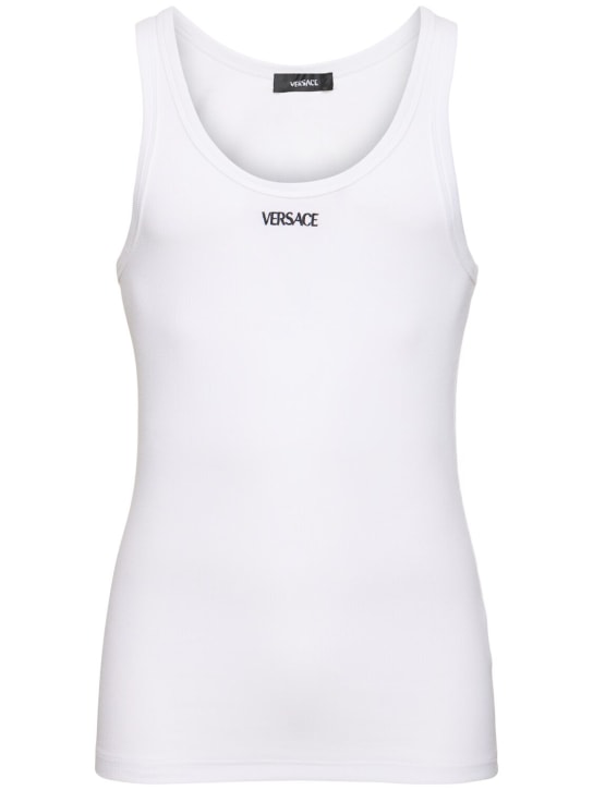 LuisaViaRoma VersaceTank top in misto cotone a costine