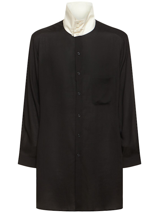 LuisaViaRoma Yohji YamamotoCamicia in misto cotone con colletto rialzato