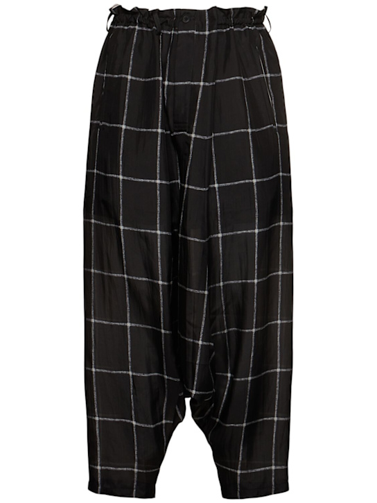 LuisaViaRoma Yohji YamamotoPantaloni in seta a quadri