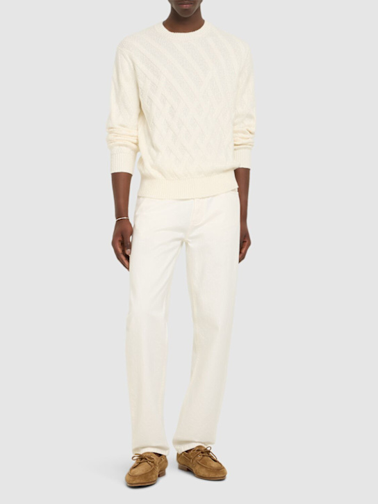 LuisaViaRoma ZegnaMaglia Girocollo In Cotone Con Design Geometrico