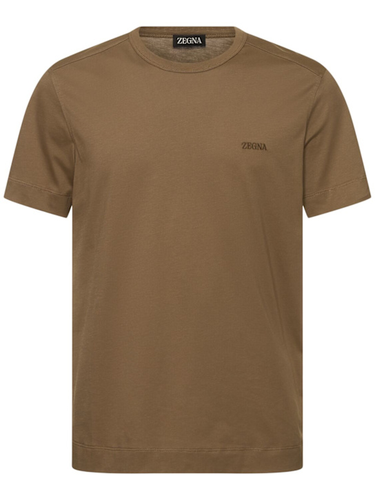 LuisaViaRoma ZegnaT-shirt Pure regular fit in jersey di cotone