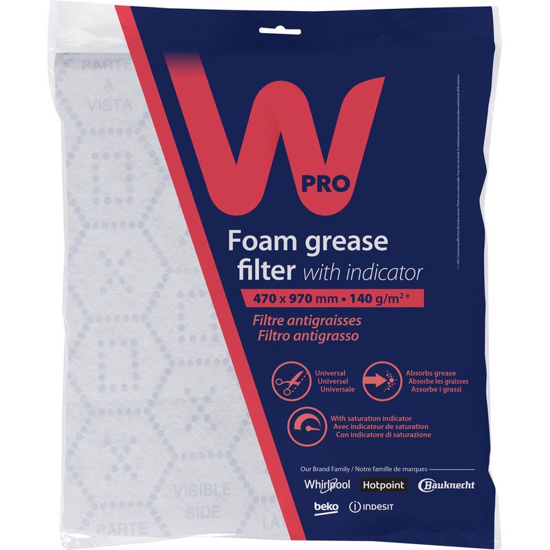 Whirlpool Filtro antigrasso • 470 x 970 mm
