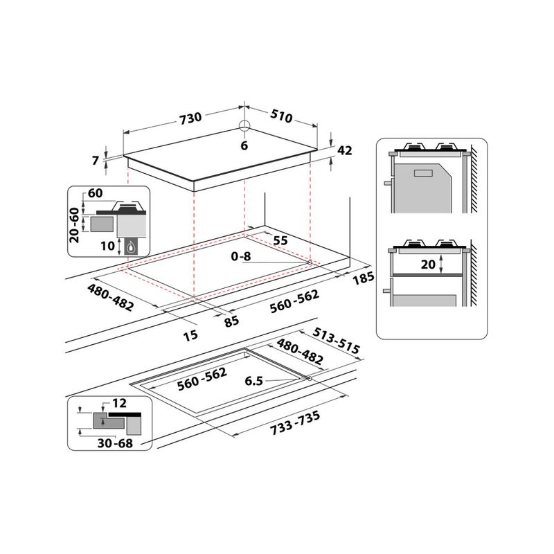 Whirlpool Piano Cottura A Gas Whirlpool: 5 Fuochi