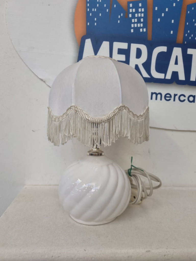 Mercatopoli Abat Jour Base Ceramica Con Cappello Frange