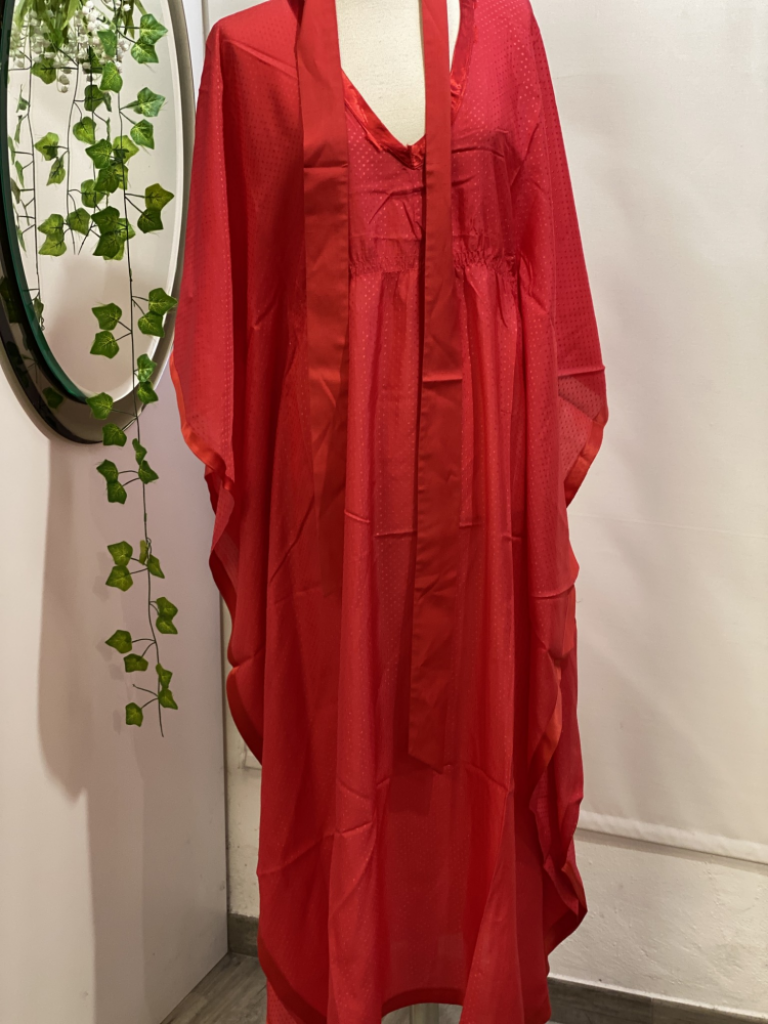 Mercatopoli Abito Lungo Rosso Over Con Cintura Donna Tu