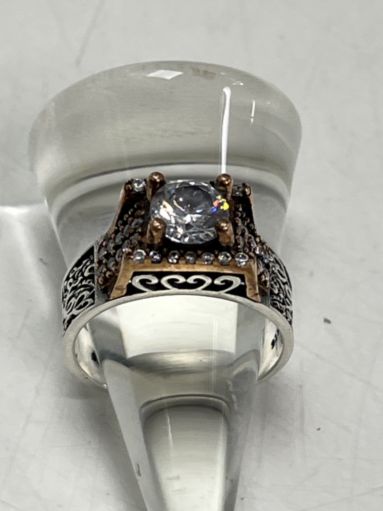 Mercatopoli Anello* Lavorato & Bronzo Strass Zircone 21