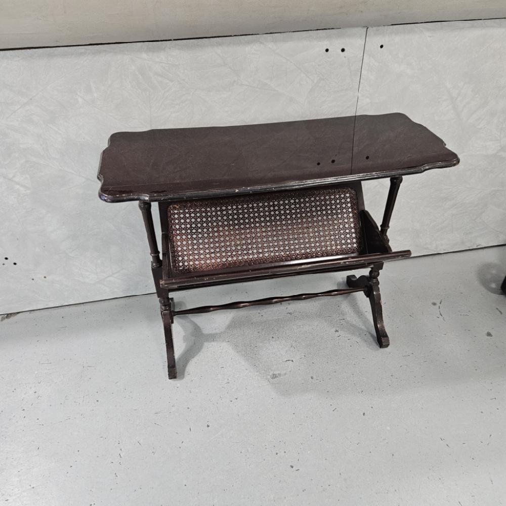 Mercatopoli Antico Portariviste In Legno Paglia Di Vienna Intrecciata Ca 79x33h60cm Legg Imperf
