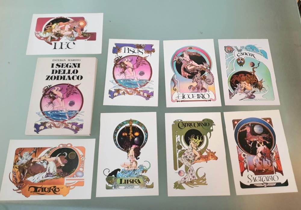 Mercatopoli Astuccio 8 Cartoline Esteban Maroto "I Segni Dello Zodiaco" Editoriale Lo Vecchio