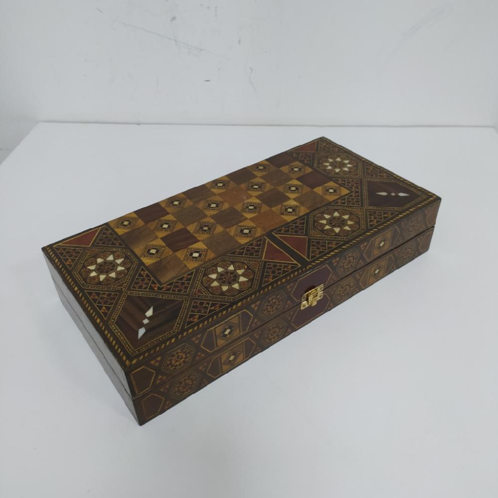 Mercatopoli Backgammon Legno Intarsiato (chiuso 20x40x8 cm)